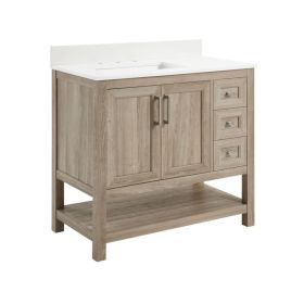 36"Bathroom Vanity with Single Sink Combo-WoodGrainWood