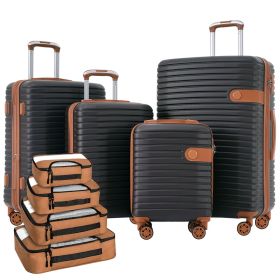4 Piece Luggage Set Suitcase Set, ABS Hard Shell Lightweight Expandable Travel Luggage with 4 Packing Cubes, TSA Lock