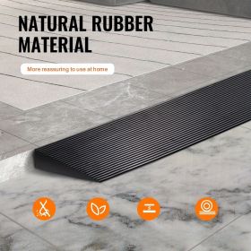 1.6" Rise Cuttable Threshold Ramp for Sweeping Robot, 35.4" Wide Natural Rubber Wheelchair Ramp