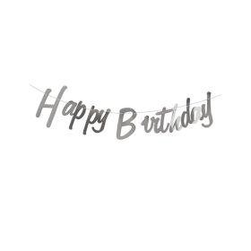 Sliver Birthday Hanging Strip Party Decorations For Weddings And Birthdays Made Of Durable Paper (Option: 12pc)
