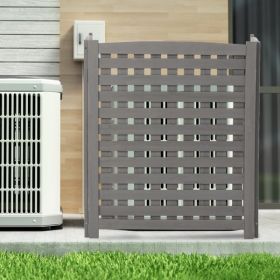 Outdoor Gardening Solid Wood Screen, Air Conditioning Shielding Screen (Option: Gray)
