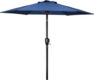 Simple Luxury 7.5-foot Terrace Outdoor Table Market Courtyard Sunshade, Banned Platform Amazon (Color: Blue)