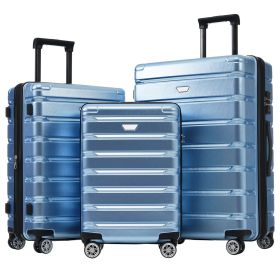 Hardshell Luggage Set 3 Piece, Durable ABS+PC Travel Suitcase with Spinner Wheels for Men Women (20/24/28 Inch) (Color: as Pic)