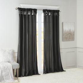 Twist Tab Lined Window Curtain Panel(Only 1 Pc Panel) (Color: as Pic)