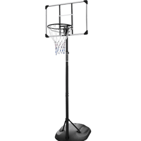 Portable Basketball Hoop System Stand Height Adjustable 7.5ft - 9.2ft with 32 Inch Backboard and Wheels for Youth Adults Indoor Outdoor Basketbal (Option: transparent)